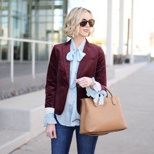 Banana Republic Velvet Blazer - Burgundy